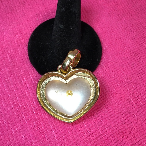 Gold and pearl heart pendant - Picture 5 of 6